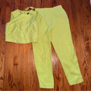 Donna Morgan lime  Green Pants & Top Set